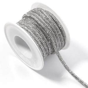 NOBLELUX 4mm Width Rhinestone Rope Sparkling Multi-Color Diamond Rope Multi-purpose 4 Meters Length Rhinestone Cord Trim DIY Sewing
