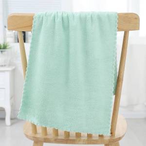 ผ้า ขนเป็ด ผ้าขนหนู เช็ดหน้า เช็ดผม ขนาด 30x57cm สีพื้น ขอบหยัก ดูดซับน้ำได้ดี แพ็ค