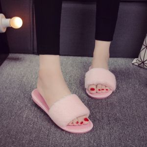 [Free Shipping] New Home Slippers For Couples Featuring A  Design Thick Soles And A Slight Wedge Heel Suitable For Indoor Use On Wooden Floors And Made With Warm Cotton For Added Comfort