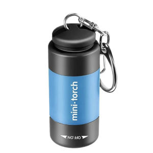 Emergency mini flashlight rechargeable usb type key chain flashlight Mini Keychain Flashlight USB LED Keychain Lights Portable Torch with Rotary Switch Pocket Emergency Light for Camping Hiking