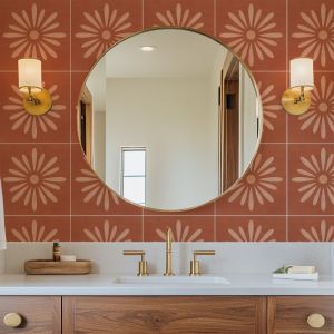 LETIGO 10Pcs Matte Wall Tile Sticker Self-Adhesive Floral Pattern Tile Decal Boho Waterproof Peel And Stick Tile Home Renovation