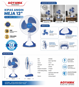 Kipas Angin Berdiri Aoyama 16 Inch / 12 Inch / Stand Fan Aoyama / Kipas Angin Murah / Kipas Tinggi / Kipas Viral / Kipas Top Brand