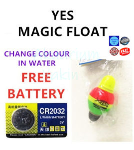 4077 PELAMPUNG TUKAR WARNA SECARA AUTOMATIK SEMASA KENA AIR AUTO CHANGE COLOUR IN WATER MAGIC LIGHT FLOAT 40G WITH BATTERY EXCHANGE COLOUR IN WATER FISHING ACCESSORIES