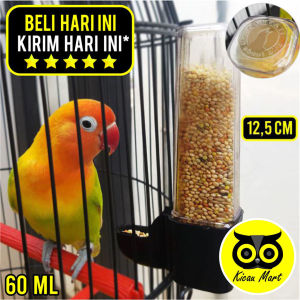 Kicau Mart Cepuk Tabung Panjang  Wadah Tempat Pakan Makanan Milet Millet Minum Minuman Burung Lovebird CKTPJG