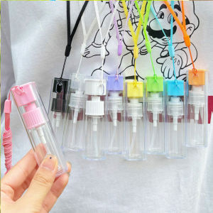 Square Spray Bottle 10ml Perfume Alcohol Oral Bottle with FREE Long Lanyard Refillable Container