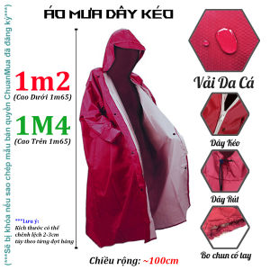 Áo Mưa Dây Kéo Đơn Người Lớn Cao Cấp KOJMAC Lót Lòng Ghi Chống Thấm Siêu Tốt ( Áo Mưa Măng Tô Ích Kỷ Tổ Ong Có Dây Rút )