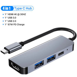 Bộ chia cổng USB C Bộ chia cổng USB PD RJ45 tương thích với cổng USB 3.0 Type C sang HDMI cho Pro