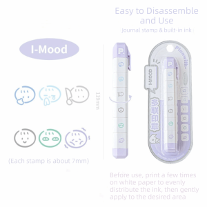 LONGB Detachable Arrival Cute To Do List Journal Stamp Portable Multi-Head Stamp Mark Seal Pen for Scrapbook Journal