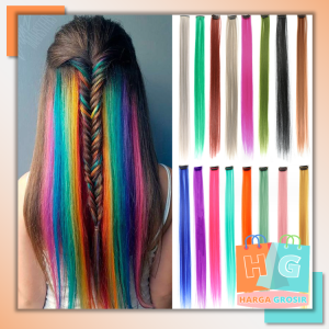 Harga Grosir - Wig Jepit Rambut Palsu / Hair Clip Wig Colour Highlight / Rambut Palsu Fashion Korea