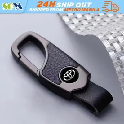 Leather Car KeyChain High-Grade Carbon Fiber For Toyota Vios Innova Avanza Rush Fortuner Wigo Corolla Universal Outlet Accessories Universal Outlet Accessories Car KeyChain Accessories
