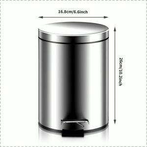 Trash Can Humanized Handle Garbage Bin Household Cleaning 20 Liters Large Capacity Pp Plastic 不锈钢翻盖垃圾桶