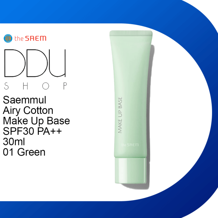 the SAEM Saemmul Airy Cotton Make Up Base SPF30 PA++ 30ml 01 Green ...