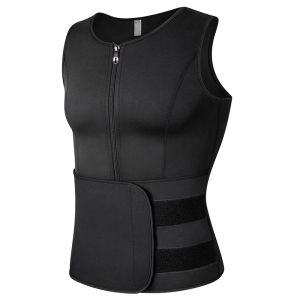 Men waist training vest weightlifting neoprene corset compression sweat body shaper gym tank top