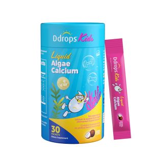 Ddrops Kids Liquid Algae Calcium Magnesium Zinc Dietary Supplement Bone Growth (30 Strips/Box)