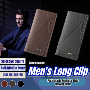 Mens fashion large capacity soft leather wallet suit bag