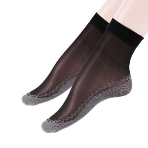 MS KK405 Kaos Kaki Pendek Wanita Anti Slip Kaos kaki Transparan Anti Licin