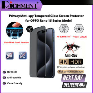 RICHMENT Full Cover Anti-spy Tempered Glass Screen Protector for OPPO Reno 15/OPPO Reno 15C/OPPO Reno 15 Pro/OPPO Reno 15Pro Max