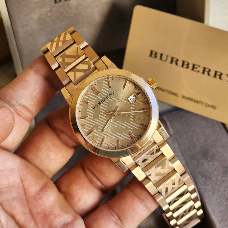 Original Burberry The City BU9039 Swiss Rare Engraved Rose Gold Date Dial 38mm Unisex Wrist Watch Lazada PH