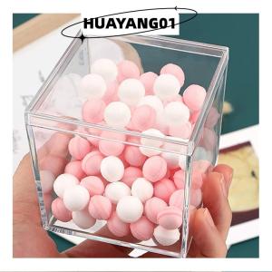 HUAYANG01 [2023 new HOT FASHION] Rõ ràng Acrylic vuông Cube hộp có nắp đậy bền Kẹo hộp nhiều sử dụng trong suốt trường hợp tổ chức container