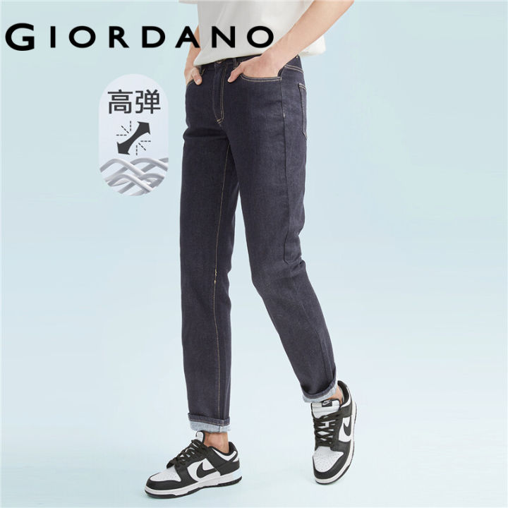 GIORDANO Men Denim Jeans Mid Rise Stretchy Quality Zipper Denim Pants ...