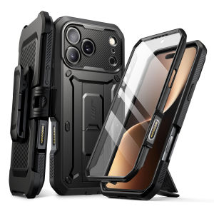 SUPCASE Unicorn Bọ Cánh Cứng Pro trường hợp đối với iPhone 17/17 Pro/17 không khí/17 Pro Max với tích hợp bảo vệ màn hình Chân đế kẹp đeo điện thoại chịu lực cao trường hợp gồ ghề