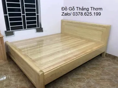 giường gỗ sồi mỹ gỗ tự nhiên