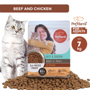 PetMarra Adult Cat Dry Food Ocean Beef and Chicken Flavor 7kg - PetMate cats beefs kibbles kibble milky