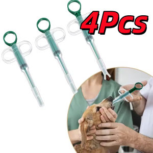 4Pcs Pet Puppy Dog Feeder Leak-Proof Cat Medicine Dispenser Pp Pills Capsule Tablet Kit
