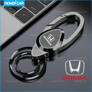 พวงกุญแจสแตนเลสแบบน้อยพร้อมพวงกุญแจ2อันสำหรับรถจักรยานยนต์รถยนต์1ชิ้น