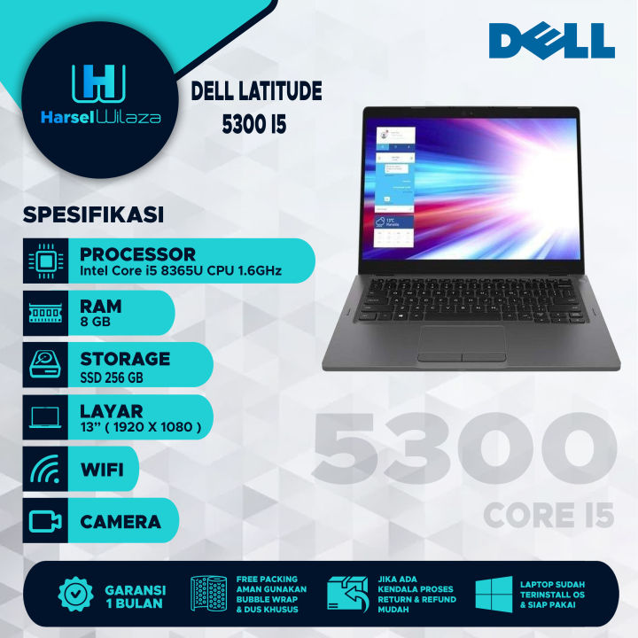 Laptop Murah Dell Latitude 5300 Core i5 Gen SSD 256GB RAM 8GB