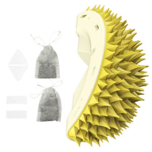 Corner Massage Durian Shaped Self Groomer Catnip Comb Toy / Tickling Comb with Catnip