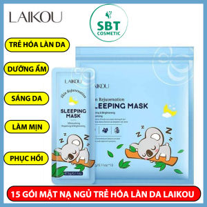 Bịch Gồm 15 Gói Mặt Nạ Ngủ Tái Tạo Da LAIKOU Gồm 6 Công Dụng - Làm Trắng Cấp Nước Dưỡng Ẩm Làm Đều Màu Da Phục Hồi Da Làm Mịn Da