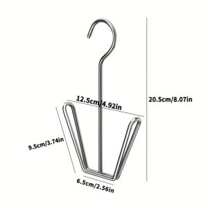 【BUY 5 TAKE 5】10pcs Multiuse Stainless Steel Metal Shoe Rack Durable Slippers Hanger Space Saving Drying Rack Stainless Steel Shoe Drying Rack Metal Hanging Shoe Organizer Space Saving Drying Rack With Hook For Closet Rod