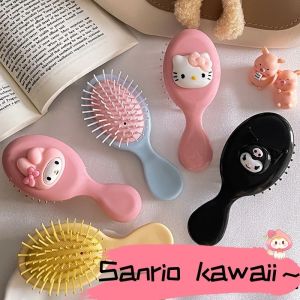 Hello Kitty Kawaii Cartoon Air Cushion Comb Cute Sanrio Kuromi Cinnamoroll Anime Doll Girl Heart Portable Comb Gifts for Girls