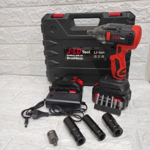 JLD JV-88 HITAM MESIN IMPACT WRENCH SET 2 BATERAI PLUS AKSESORIS