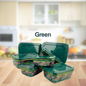 HOMEKING | 7 in 1 Set Floral Flower Print Food Container With Lids Containers Kitchenware Utensils