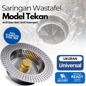 Saringan Wastafel Cuci Piring Anti Bau Dan Kecoa Bahan Stainless Steel 304 Filter Saluran Pembuangan