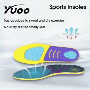 YUOO 1Pair Sport Insoles for Shoes Sole Orthopedic Insoles Shock Absorption Breathable Cushion Running Insoles for Feet Man Women