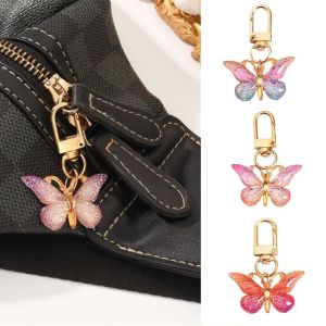 PICKIT Crystal Butterfly Butterfly Keychain Lobster Button Exquisite Key Holder Accessories Fashion Acrylic Butterfly Keyring Party Decoration