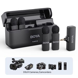 BOYA BY-V4U Wireless Lavalier  Microphone for iPhone Android Phone PC TikTok  YouTube Video Recording Vlog Live Streaming Interview
