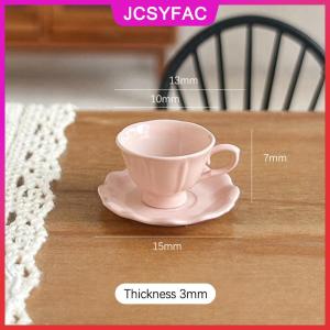 JCSYFAC 1pcs Dollhouse Miniature pháp Retro cốc cà phê tấm Mô hình nhà búp bê mini chơi đồ nội thất nhà bếp phụ kiện cảnh trang trí