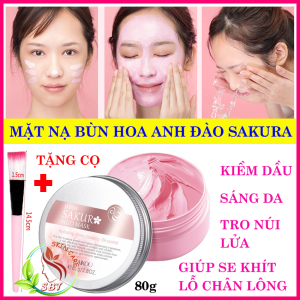 [Tặng Kèm Cọ] Mặt Nạ Bùn Hoa Anh Đào Sakura Nhật Bản Laikou Japan Sakura Mud Mask Hủ 80gram Kiềm Dầu Nhờn Se Khít Lỗ Chân Lông Dưỡng Da Trắng Hồng