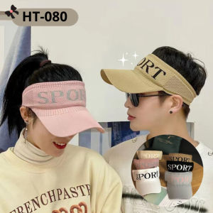 HT080 -  TOPI WANITA RAJUT KATUN OLAHRAGA GYM SUN VISOR OUTDOOR INDOOR