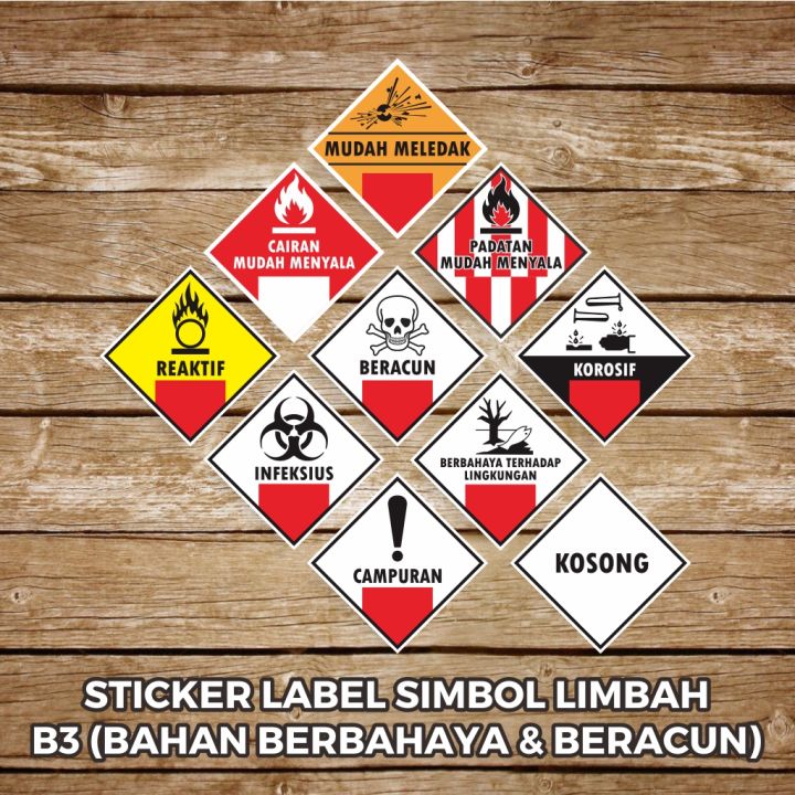 Sticker Label Vinyl Simbol Limbah B3 Bahan Berbahaya Dan Beracun 20 X 20 Cm Lazada Indonesia 0481