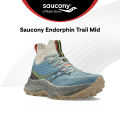 Saucony Endophin Trails Mid Running Lightweight Shoes Women's - Slate/Coral S10646-06. 