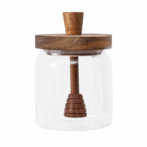 GORGE with Lid Glass Honey Jar 500ml High Borosilicate Honey Dispenser Jar Durable Moisture-Proof Honey Storage Jar Home Kitchen