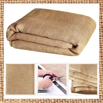 Jute Cloth Burlap Natural 44 inches width Continuous Cut for Event Setup Table Runner Wedding Decor Rustic Arts and Crafts Construction Material