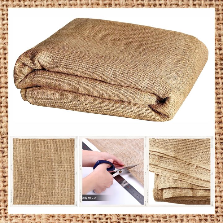 Jute Cloth Burlap Natural 44 inches width Continuous Cut for Event Setup Table Runner, Wedding ...