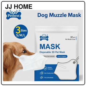 【JJ HOME】Disposable Dog Muzzle Mask 10pcs / Breathable 3D Pet Mouth Cover / Small Medium Large