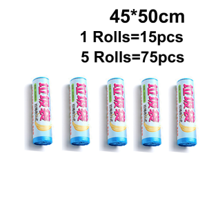 【✅SG stock】Drawstring Garbage Bag/ Trash Bag/ Rubbish Bag/ Bin Liners/ Dustbin Bag/ Plastic Bag For Rubbish Bin/ Rubbish Bag 45 x 50cm (1 ROLL 15PCS)